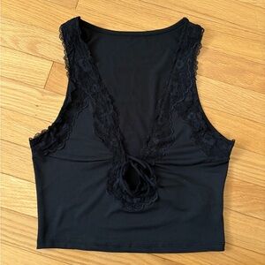 Forever 21 Black Lace Detail Top